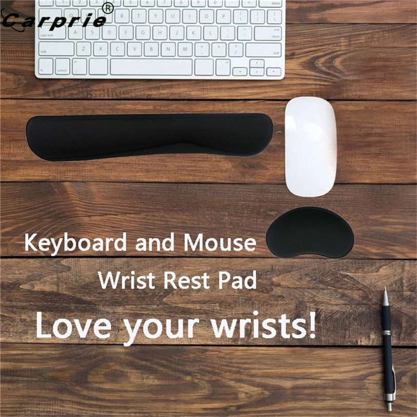 CARPRIE черный пенопластовый коврик для клавиатуры силикагель + мыши Коврик