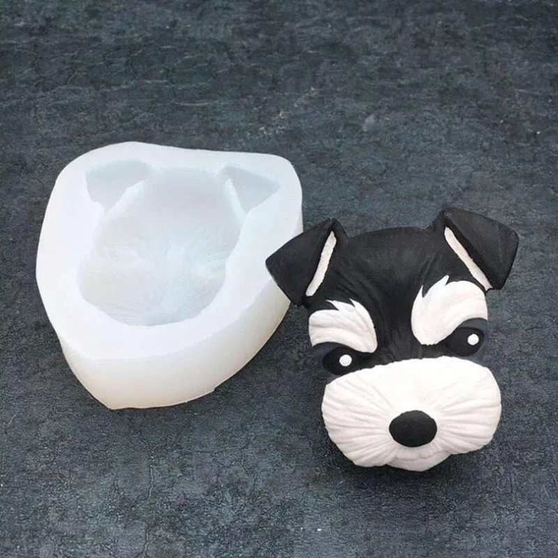 Schnauzer силиконовая гипсовая форма для головы собаки милая собака DIY Арома
