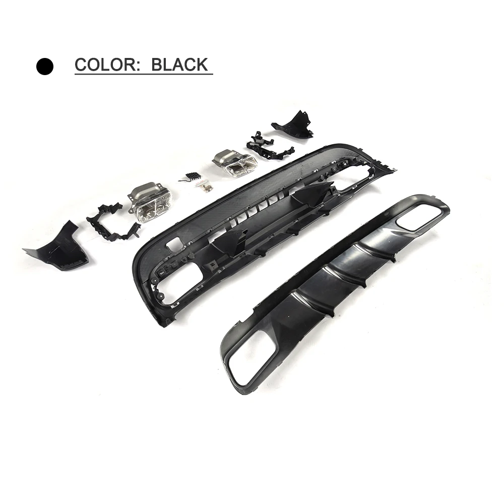 PP Car Rear Lip Diffuser With Exhaust Muffler For Mercedes Benz GLA Calss GLA260 Sport SUV 2015-2017 | Автомобили и мотоциклы