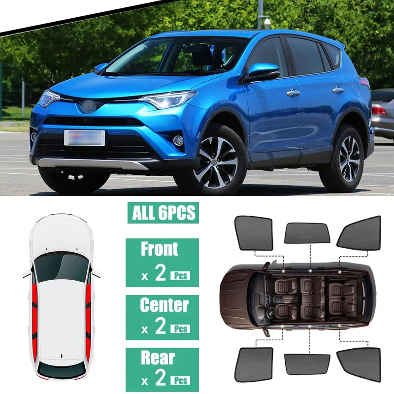 

Side Windows Magnetic Sun Shade UV Protection Ray Blocking Mesh Visor Fit For Toyota RAV4 XA40 2014-2018