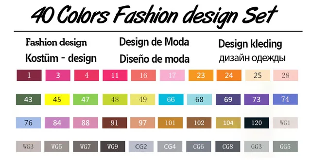 40 Clothing Set Touchfive 30/40/60/80/168 Цвета ручка маркер комплект Dual Head эскиз маркеры кисточки ручка для рисования манга анимация дизайн товары для рукоделия - Цвет: 40 Clothing Set