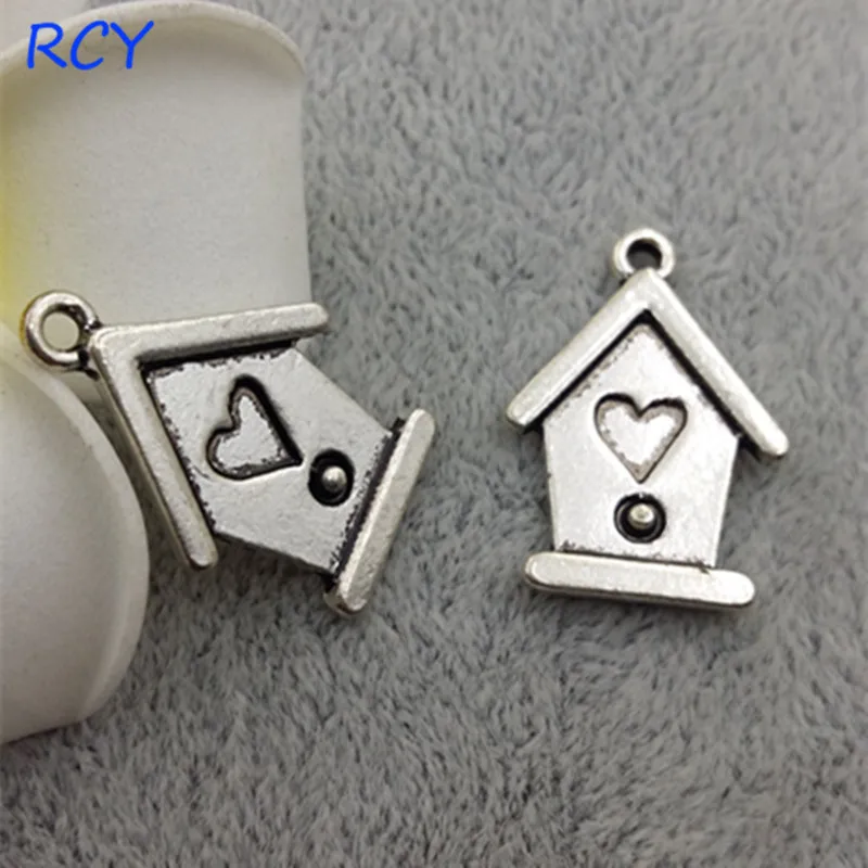 

Top Quality 20 Pieces/lot 18mm*25mm Antique Silver Plated Birdcage Charms For Jewelry Making