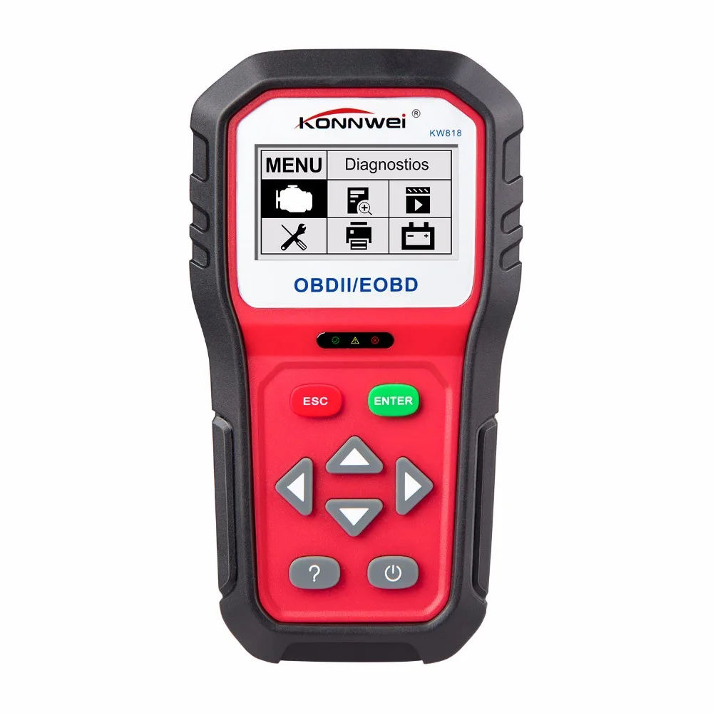 KONNWEI KW818 Улучшенный OBDII ODB2 Автомобильная Марка EOBD диагностический сканер 12 В проверка тестером батареи двигателя автомобильный инструмент для чтения кода