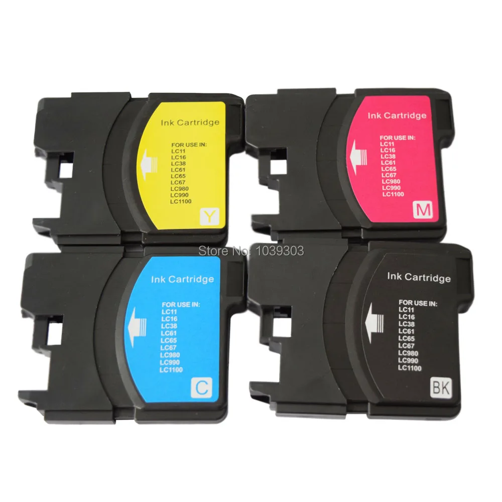 

4Color Compatible High-Yield Ink Cartridge for Brother LC 985 LC975 LC67 LC1100 LC980 XL for Brother DCP 185C 195C 9805C
