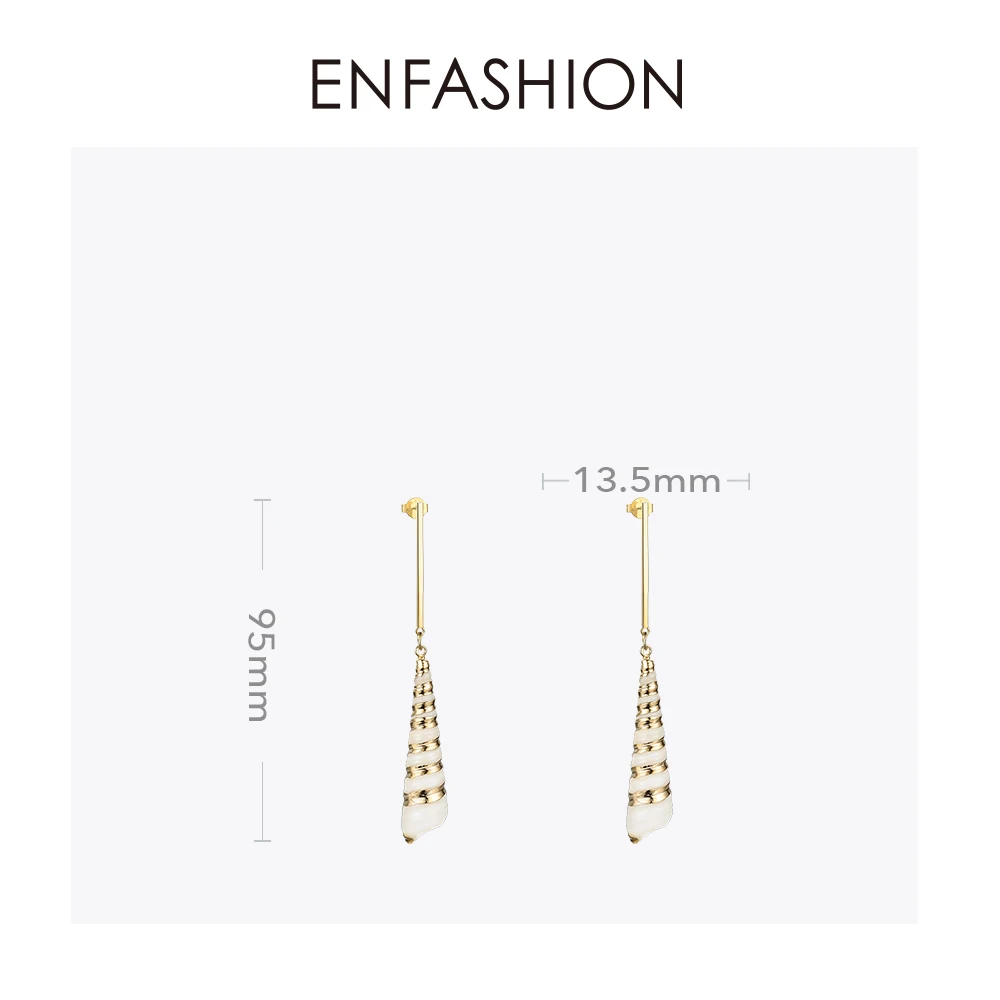 Enfashion Винтаж Природный раковины висячие серьги в богемном стиле длинные для