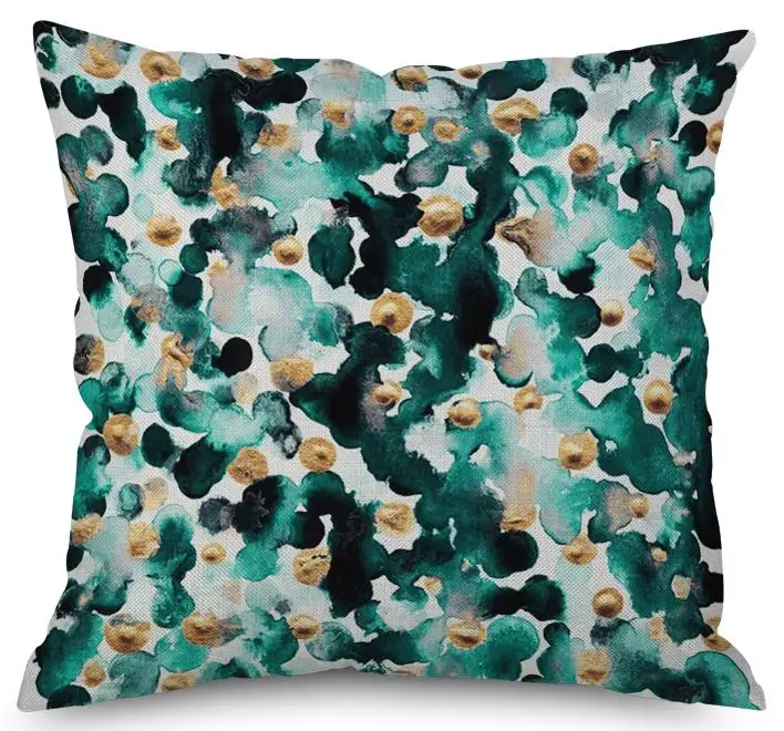Nordic Style Watercolor Geometry Throw Cushions Creative Ink Mountaion Stone Geometric Printed Plush Chair Pillow Seat Pad - Цвет: A4