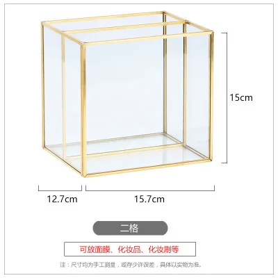 Nordic Style Glass Copper Geometry Storage Baskets Box Simplicity Style Home Organizer For Jewelry Necklace Dessert Plate - Цвет: Style 7