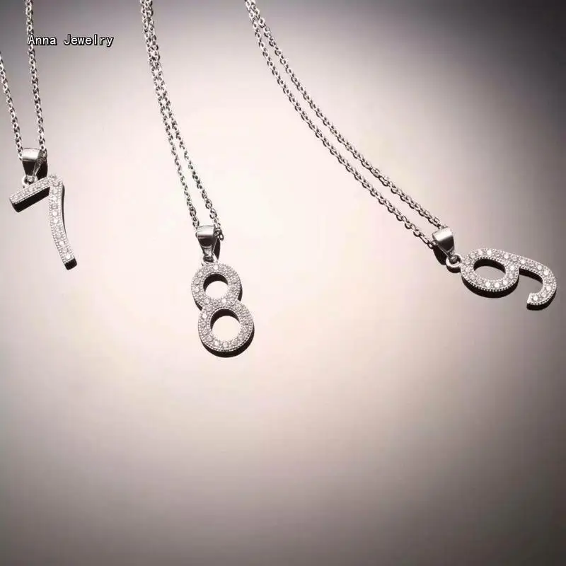 Ожерелье из серебра 925 пробы с цифрами и фианитами|designer necklace|fashion necklacenecklace designer |