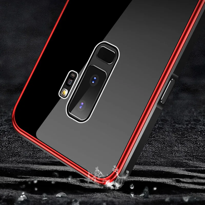 Luxury Metal Bumper Case For Samsung s9 Plus 360 plating Frame Hard Tempered Glass Thin Back Cover Coque |