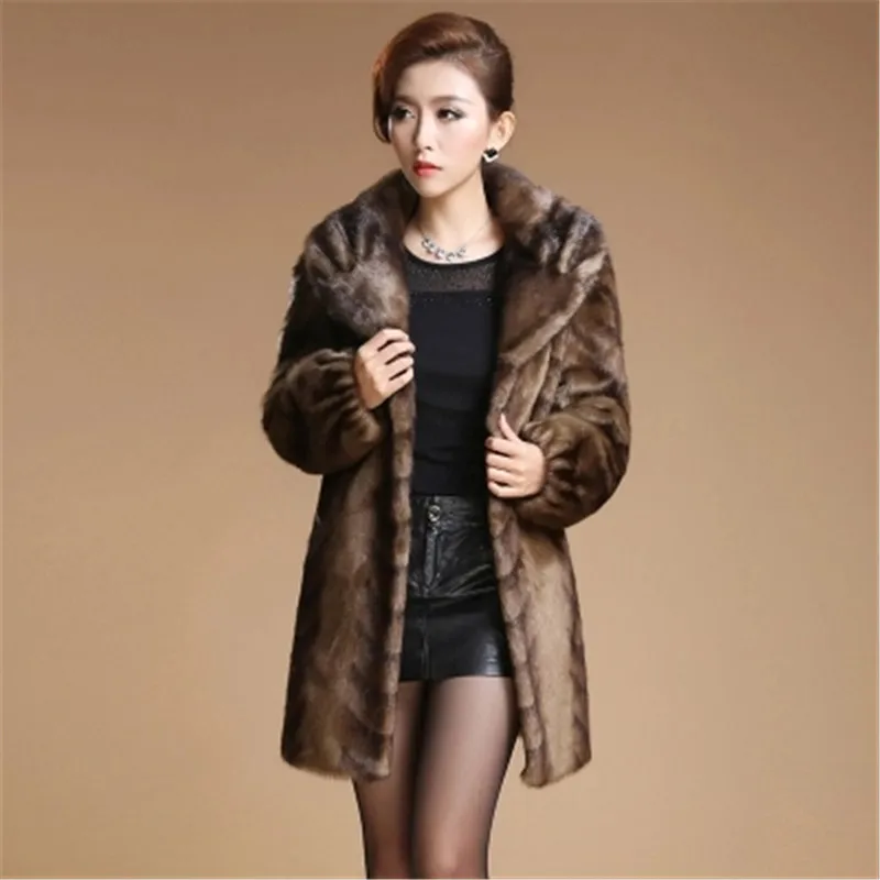 Зимняя Новинка женское шуба Fuax Высококачественная утолщенная Модная элегантная