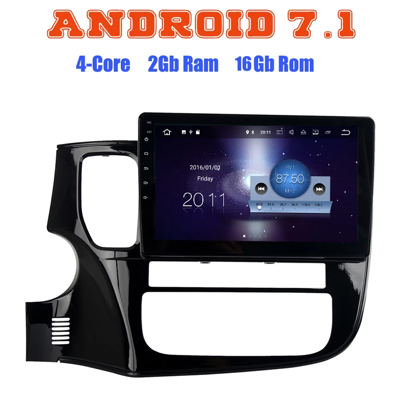 Четырехъядерный Android 7 1 автомобильный Радио gps для Mitsubishi outlander 2013 2016 с 2G ram 4G wifi USB