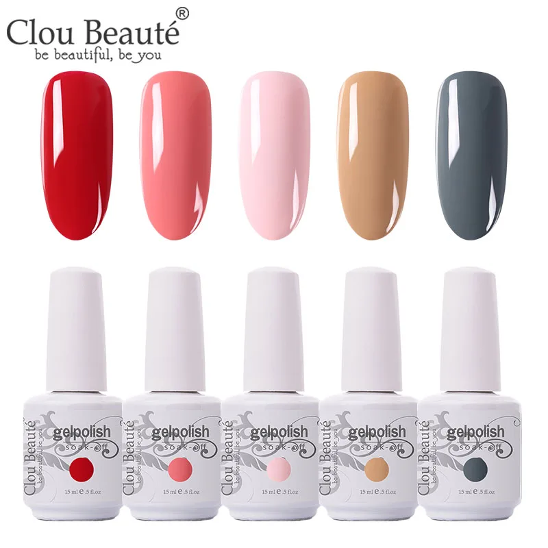5pcs-15ml-ZH30 Clou Beaute 375 цветов набор гель-лаков полуперманентный Vernis Матовый верхний слой УФ-гель для ногтей топовый лак впитывающий Гель-лак - Цвет: 5pcs-15ml-ZH30