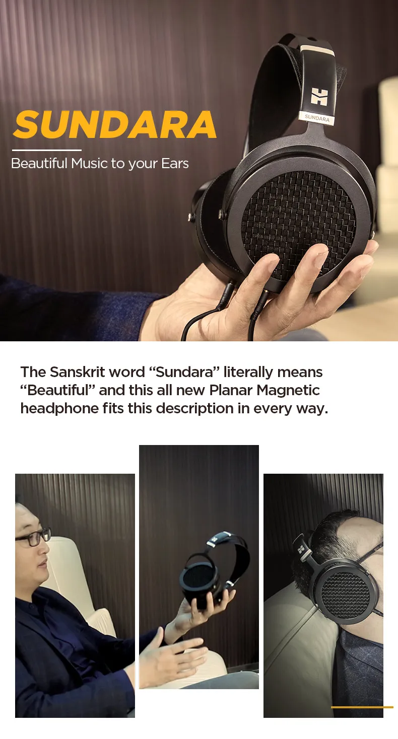 HIFIMAN SUNDARA Накладные Наушники полноразмерные плоские магнитные(черные) с высокой точностью дизайн, легко управлять смартфоном