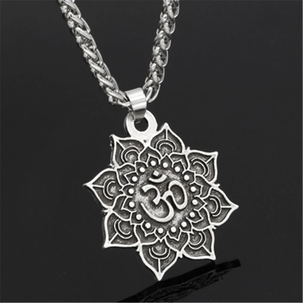 Viking Slavic Necklace Pandent 3d Lotus Mandala Spirit Amulet Pendant Pagan Witch Talisman Religion Jewelry | Украшения и