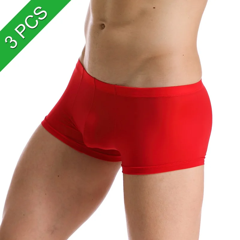 Прозрачное мужское сексуальное нижнее белье Ropa Interior Hombre Calzoncillos Marcas шелковые боксеры с низкой талией мужские бесшовные нейлоновые спандекс трусы - Цвет: Men Boxers Underwear