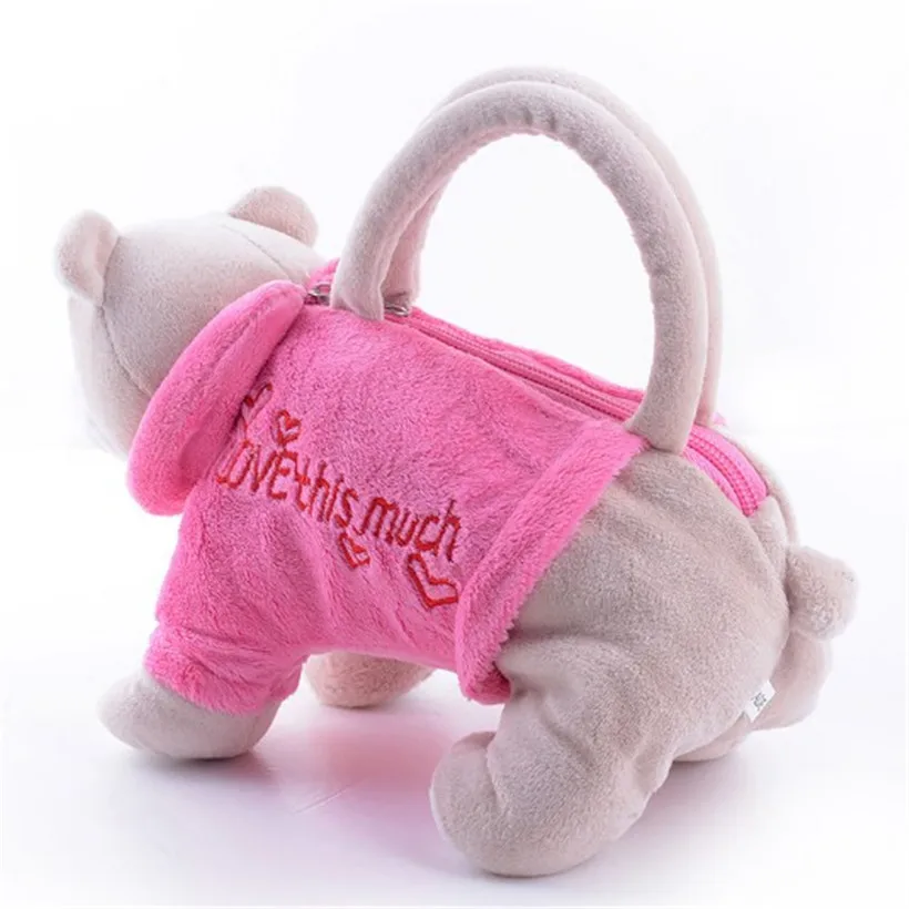 Billtera плюшевая сумка с животными мультяшная игрушка для собаки медведя розовый