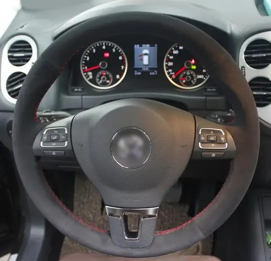 Замша натуральная кожа для рукоделия Руль Обложка Volkswagen VW Golf Tiguan Passat B7 CC Touran Jetta