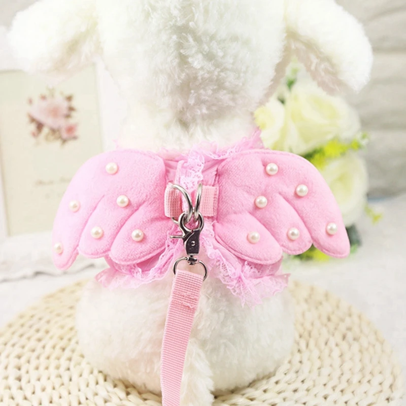 Собака милый жемчуг животное воротники поводок Little Angel ремень собака жгуты со