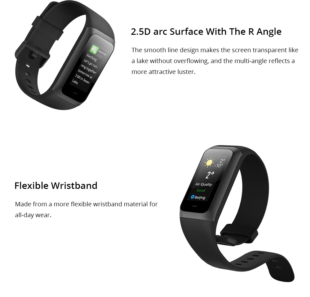 Глобальная версия Xiaomi Huami Amazfit Cor 2 Band умный Браслет 5ATM водонепроницаемый 2.5D 316L
