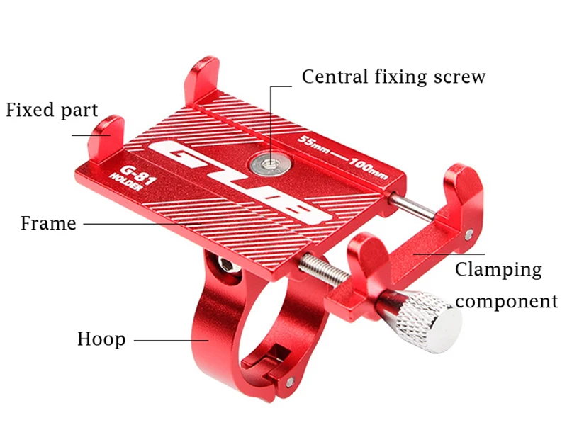 GUB G81 G-81 Aluminum Bicycle Phone Holder For Smartphone 3.5-6.2 inch Adjustable Support GPS Bike Phone Stand Mount Bracket