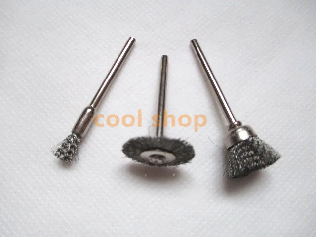 Набор щеток из латунной проволоки Fixmee 30 шт. с держателем для колеса хвостовик 1/8