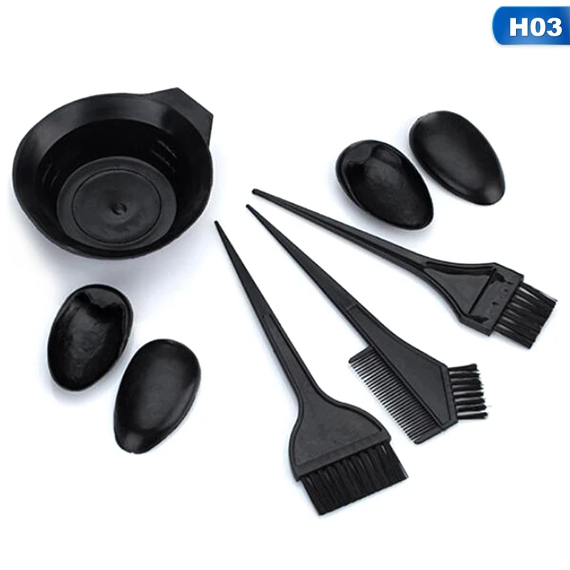 5PCS/set Black Hairdressing Tool Brushes Bowl Combo Salon Hair Color Dye DIY Set | Красота и здоровье