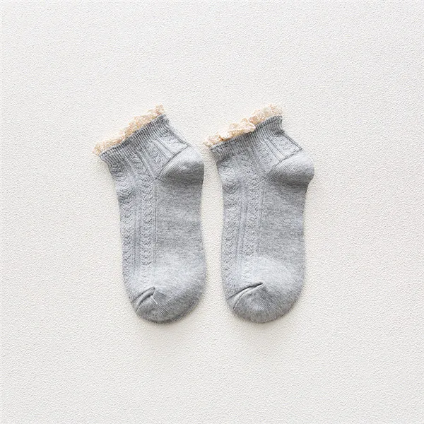 Grey Женские фиолетовые короткие носки для девочек; хлопковые мягкие Носки ярких цветов; высокие длинные мягкие носки; Calcetines Mujer - Цвет: Grey
