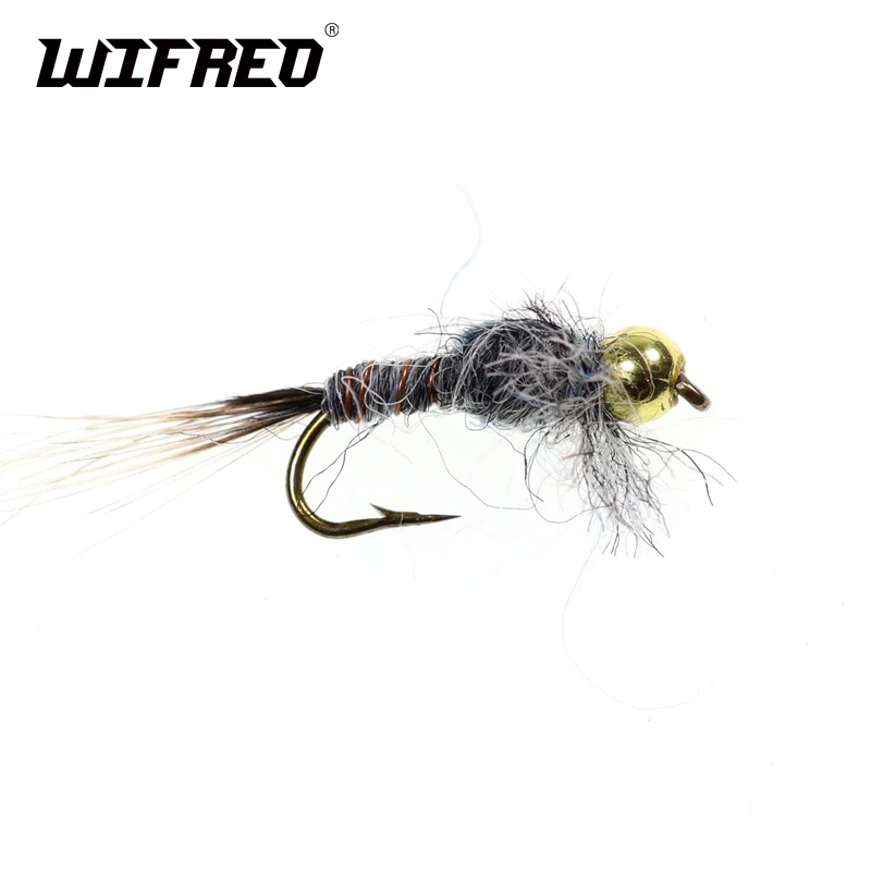Wifreo 10 шт. 12 # Beadhead зайца из собачьего уха Нимфа Fly форель рыболовная приманка в виде