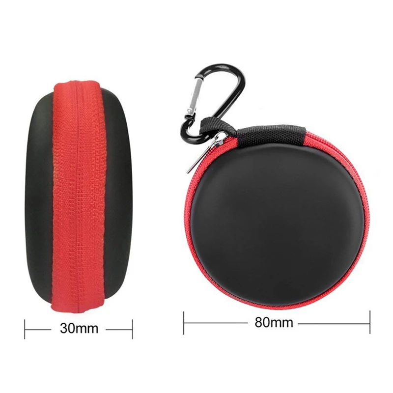 

1Pc Waterproof Zipper Earphone Case Pouch Portable Charger Data Cable Bluetooth Earbuds Storage Box Black Storage Bag