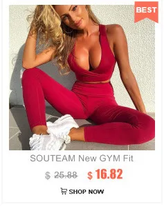 SOUTEAM, женский комплект для йоги, с буквенным принтом, короткий рукав, комбинезон с завышенной талией, костюм для бега, фитнеса, спортивный костюм, женская спортивная одежда