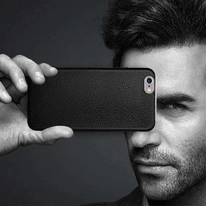 Кожаный чехол для телефона в стиле ретро iPhone X 7 8 6 6s ультратонкий Гладкий