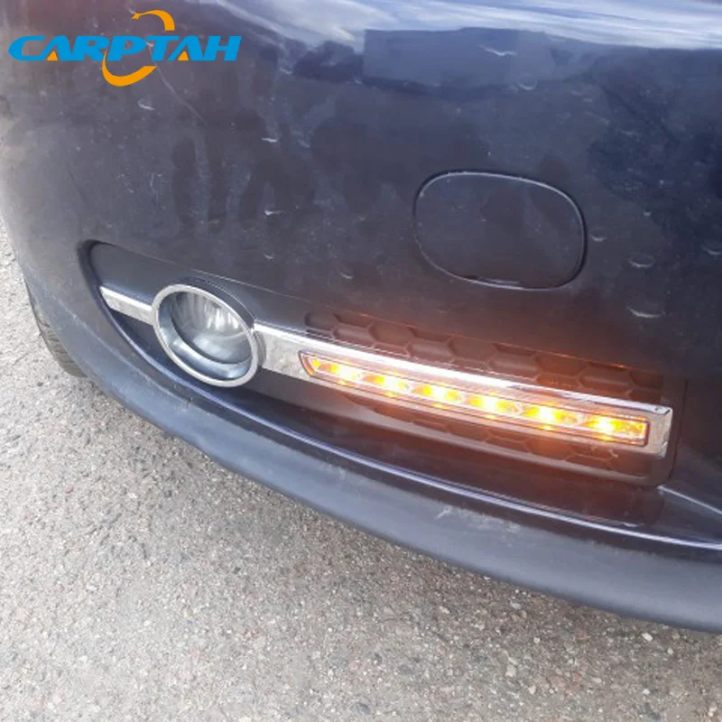 Светодиодные дневные ходовые огни для Volvo S80 2009 2012 2013 водонепроницаемые 12 В желтый