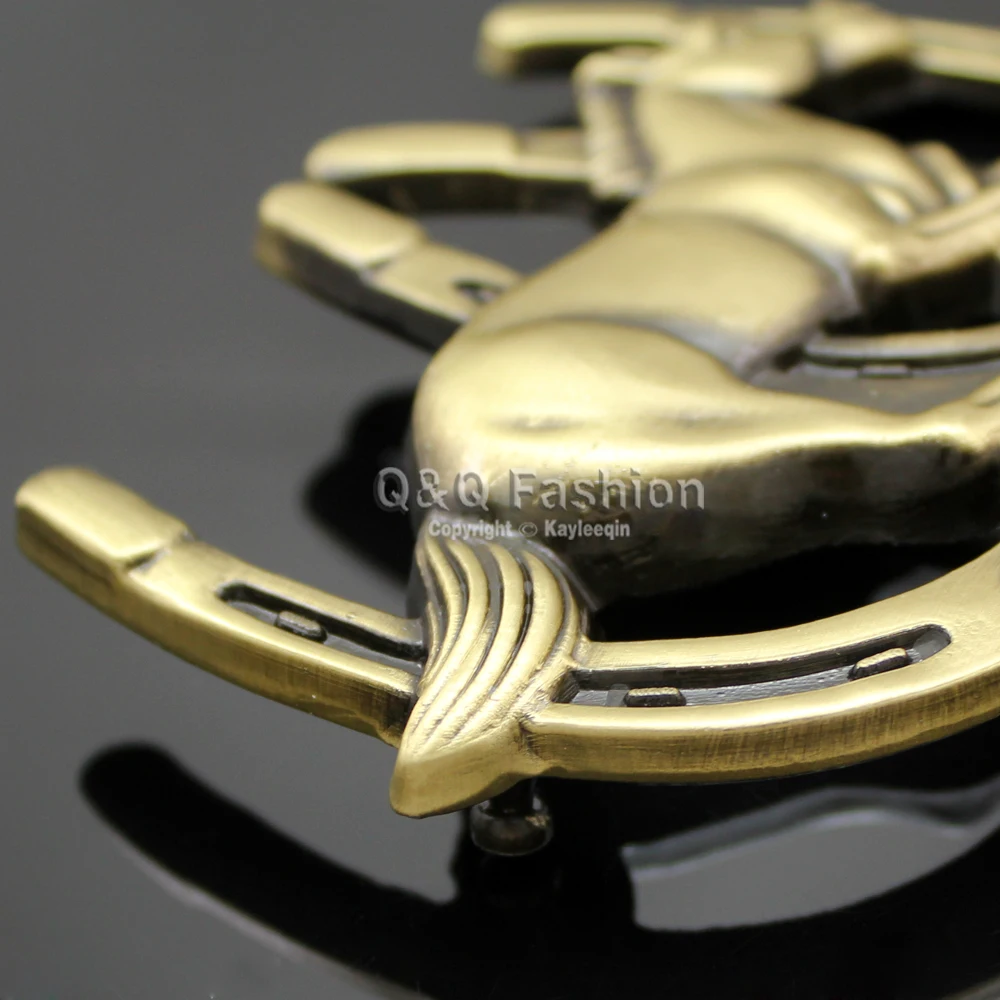 Винтажная позолоченная ковбойская Ретро Золотая подкова Бронко конная Пряжка