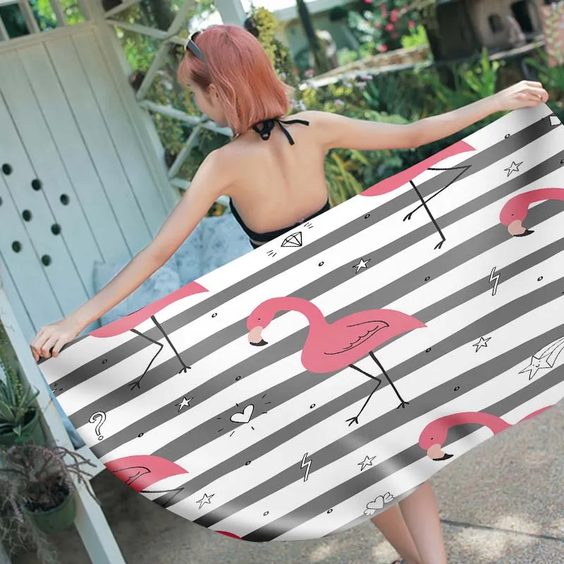 

New Flamingo Bath Towel Rectangular Creative Print Sunscreen Beach Towel toalla de playa toalha de praia 70*150cm 150*180cm