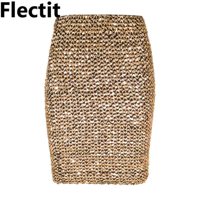 

Юбка Flectit женская с золотыми блестками по фигуре