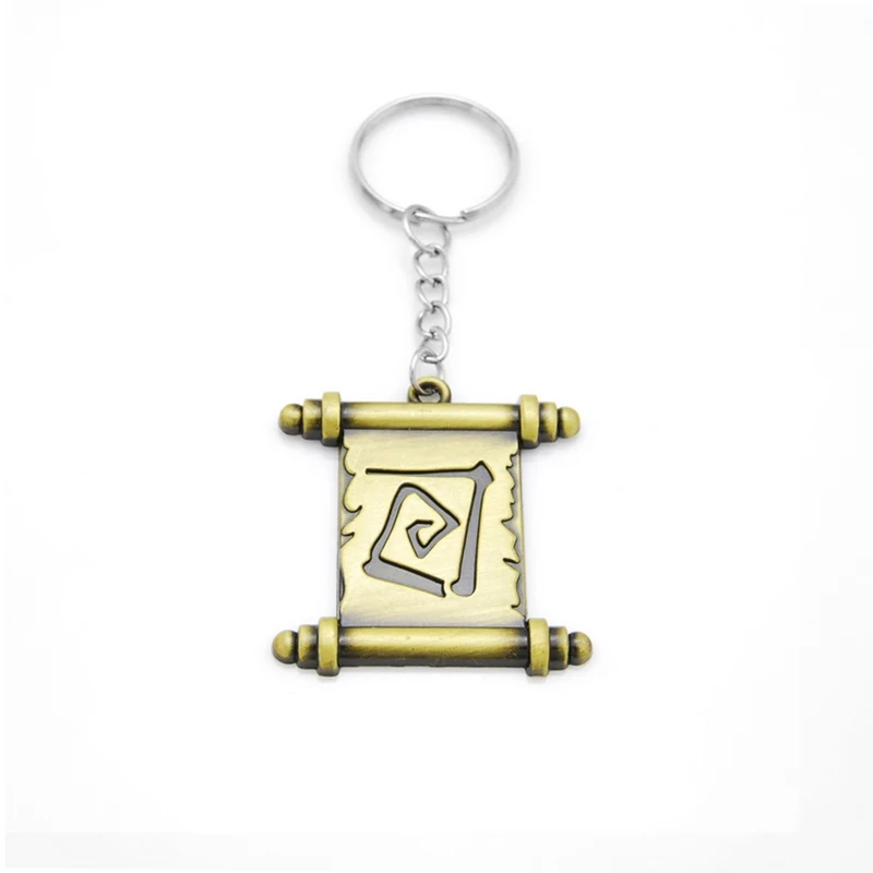 

Vintage Game Town Portal Scroll Keychain Gadgets For Men Anime Charms Key Chain On Bag Car Trinket Party Friends Gift