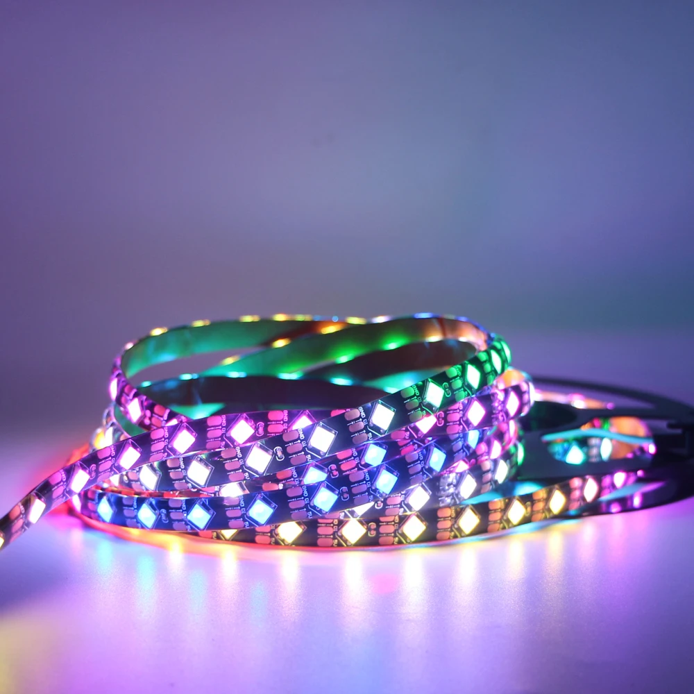 5 М WS2812 WS2812B 30/60 пикселей/led/m умная светодиодная Пиксельная полоса черный/белый PCB IC