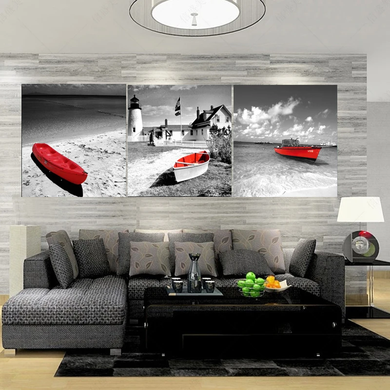 Пейзаж с винтажным принтом Картина на холсте настенные картины для гостиной