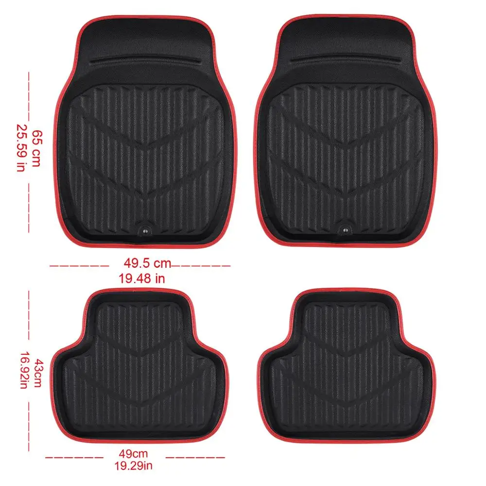 Автомобильные коврики черный/красный Универсальный подходит для водителя и