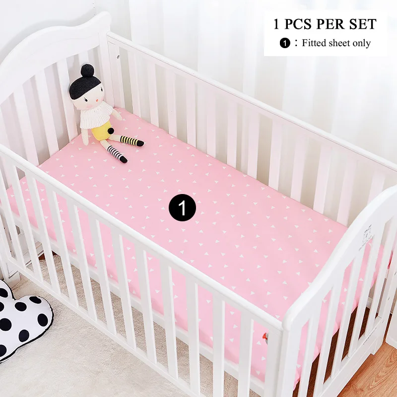 1pcs set pink tranlg Muslinlife, милый кактус, треугольник, детские кроватки, бамперы, модный Детский комплект постельного белья для девочек, хлопковое детское постельное белье, 130*70 см - Цвет: 1pcs set pink tranlg