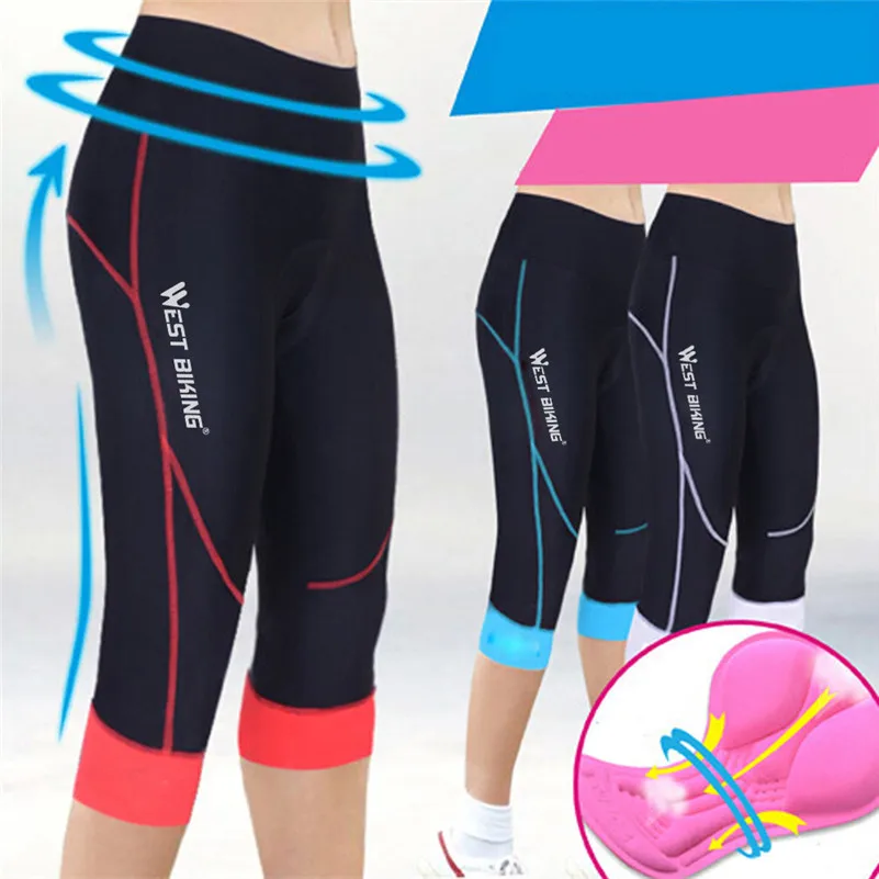 

WEST BIKING Women Shorts Racing MTB Outdoor Sports 3D Silicone Soft Padded Bicycle Resilient Female Bike Clothing Shorts