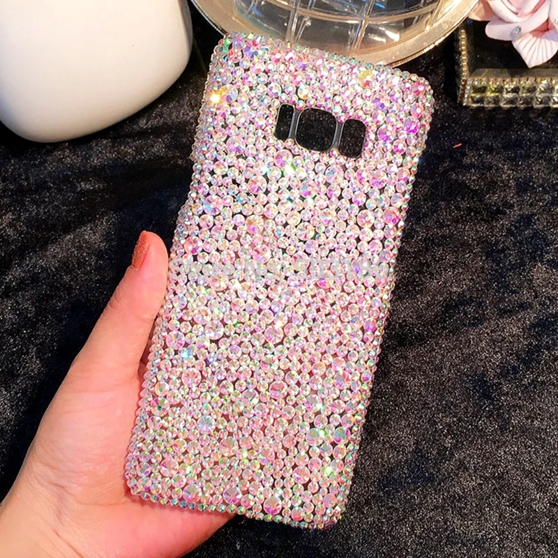 Полный горный хрусталь Алмазный кейс чехол для samsung Galaxy S3 S4 S5 S6 S7 край S8 S9 Plus Note 2 3 4 5