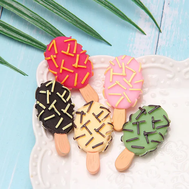 5 шт. Семена сладкого мороженого смолы кабошон с плоской задней поверхностью Kawaii