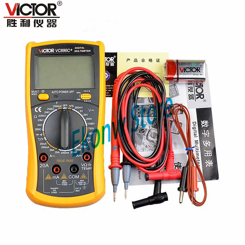 Профессиональный VICTOR VC890C + цифровой мультиметр истинный RMS 2000 мкФ Конденсатор