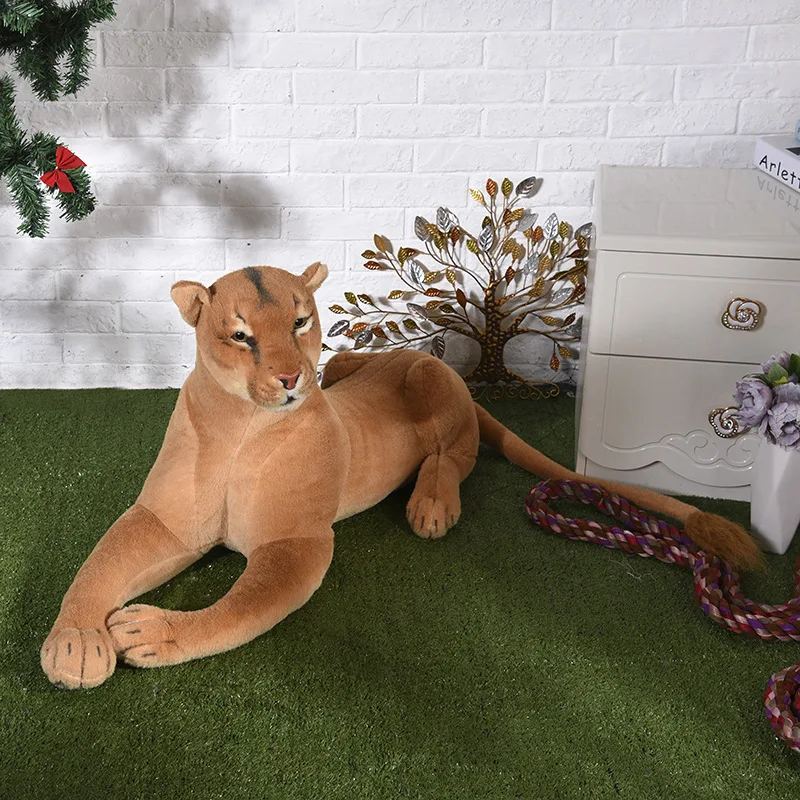 

Большая милая плюшевая имитация льва, Новая креативная женская кукла льва, подарок около 90 см