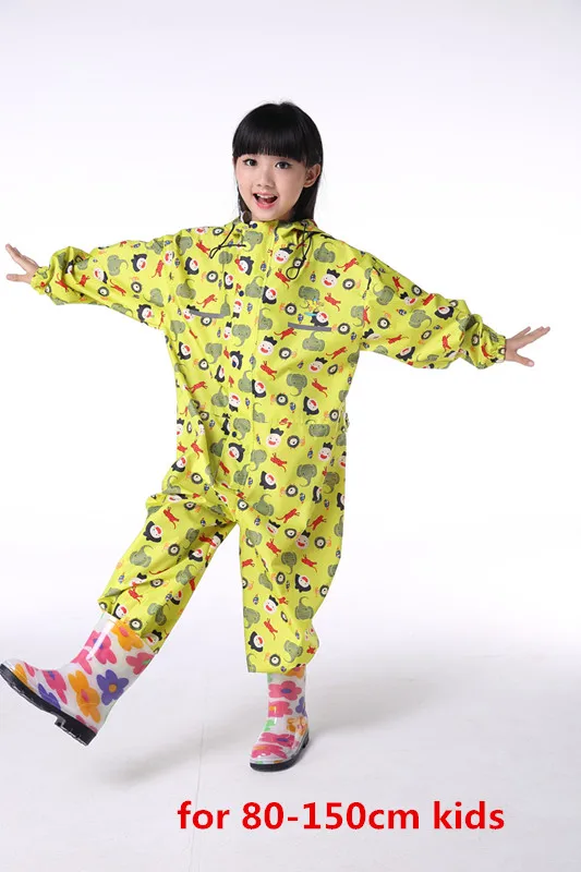 Водонепроницаемый желтый дождевик для детей Детский плащ пончо штаны спортивный