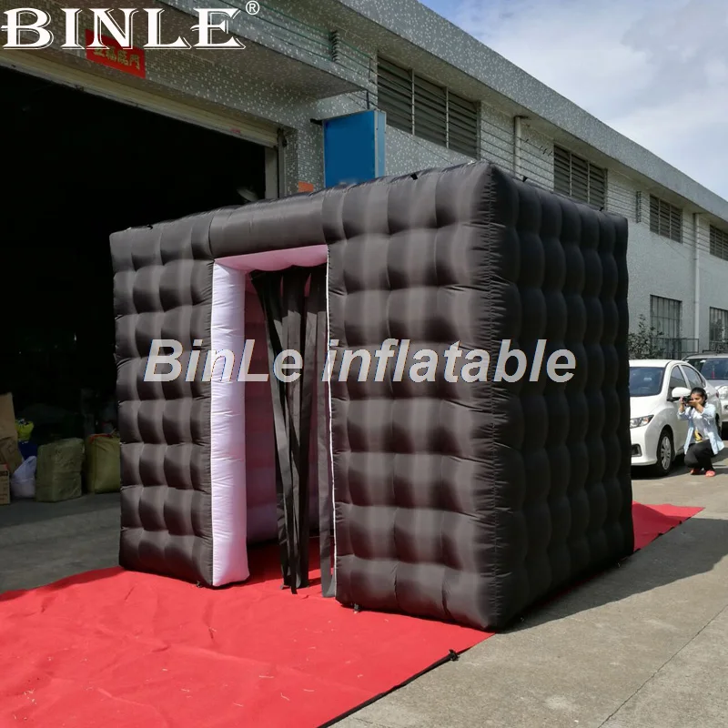 Высокое качество Светодиодный Надувные photo booth черный надувные фотобудки