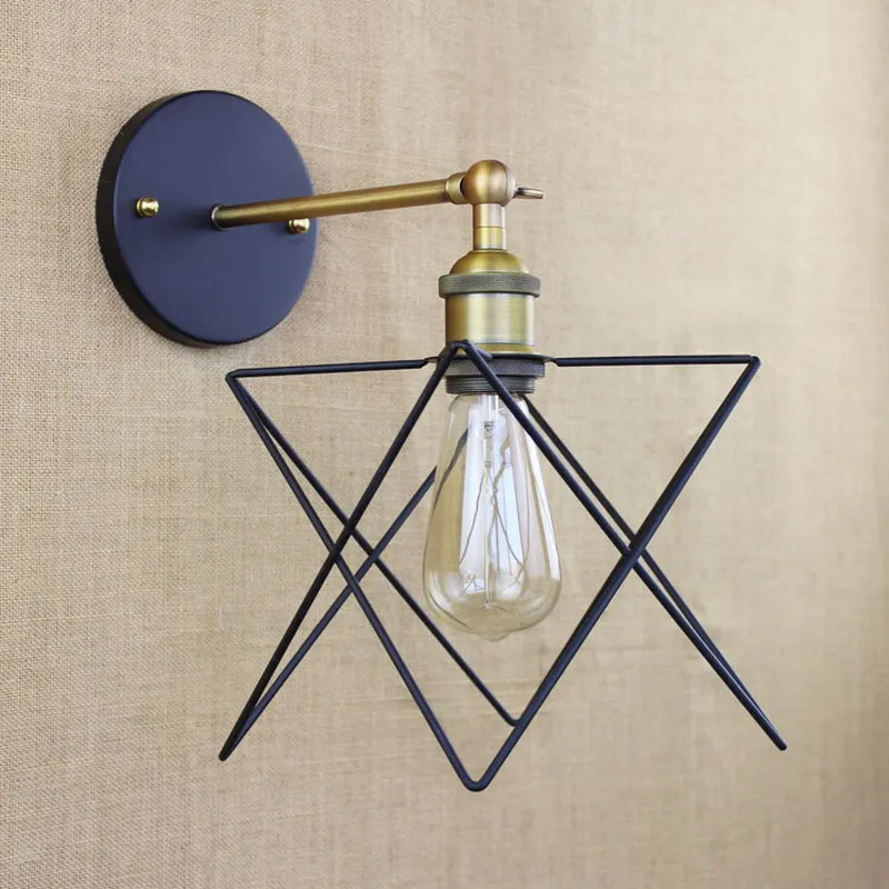 Промышленный Ретро Винтажный Золотой металлический провод звезда настенная