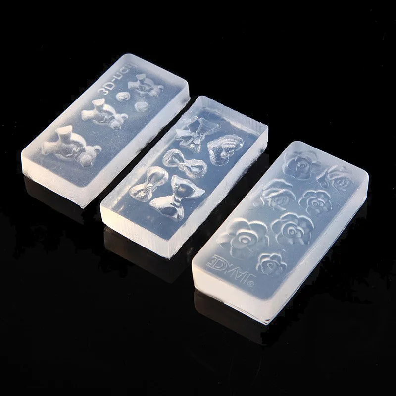 Акриловая Форма для резьбы по ногтям милый прозрачный 3d шаблон Силиконовые