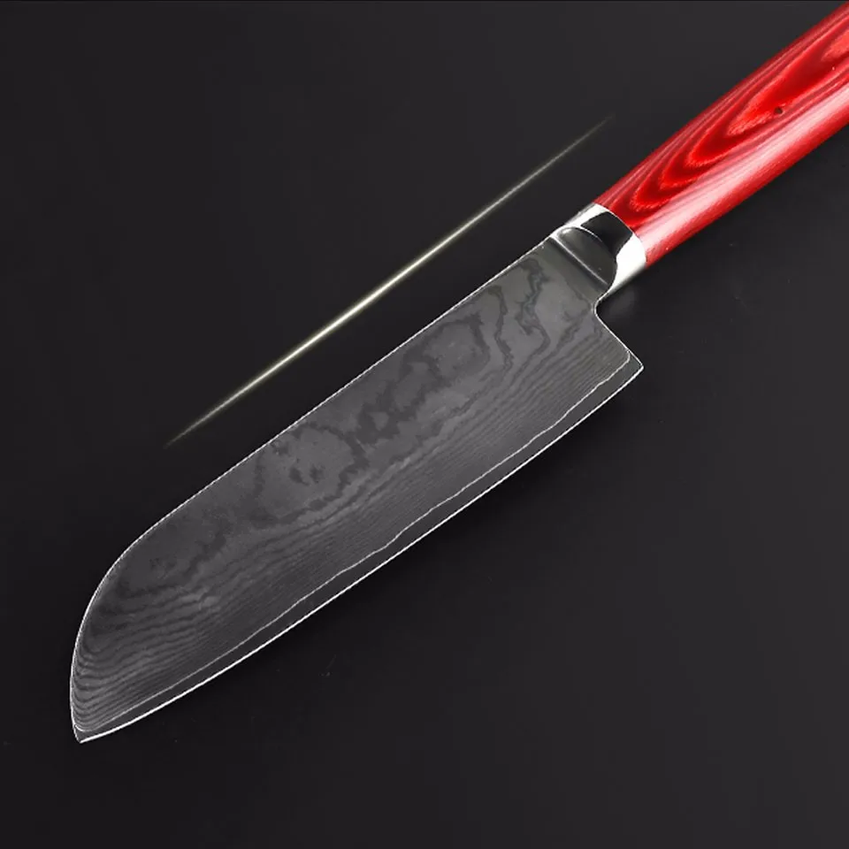 Кухонный нож шеф повара из дамасской стали 7 5 дюймов цветная деревянная ручка